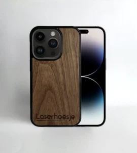 Houten telefoonhoesje walnoot hoesje iphone 14 pro