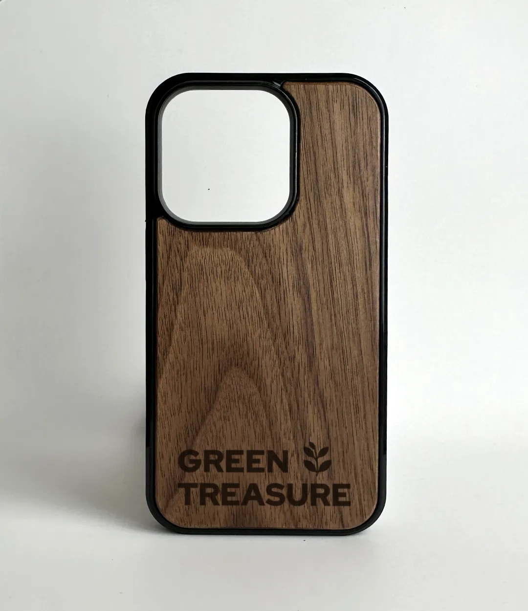 green treasure houten hoesje met logo